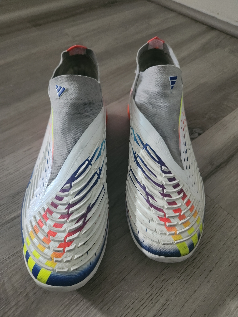 Adidas Predator White Multicolor Slip-On Turf Shoes
